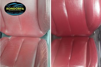 Leather cleaning at Kondorfa Car Detailing